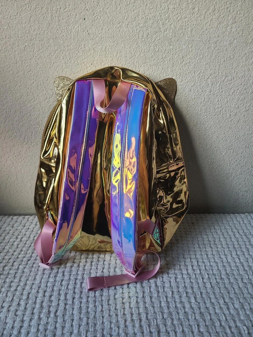 Crewcuts Gold Butterfly Accent Backpack - Gold, Purple, Pink